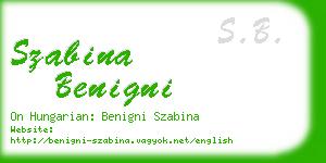 szabina benigni business card
